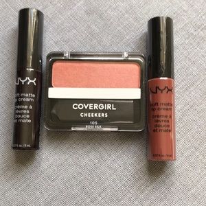 NWT 2 NYX lip cream and covergirl rose silk blush